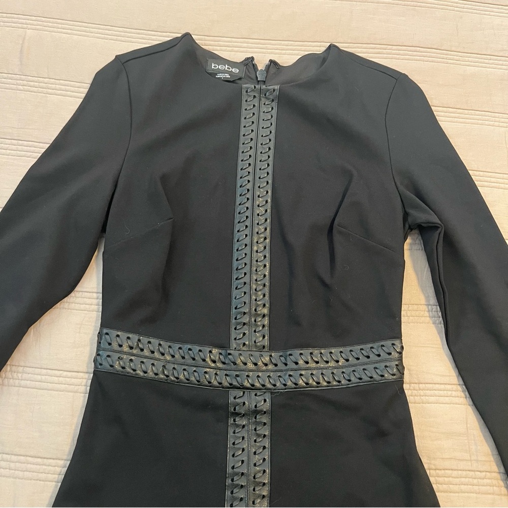 bebe Black Stitch & Fringe sheath Dress - Picture 6 of 6